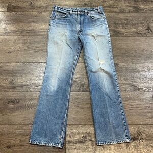 Vintage 90s Levis 517 Jeans USA Made Bootcut Distressed Light Wash Mens W34 L32